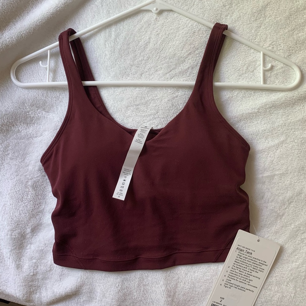 Lululemon Alink tank Garnet size 2 NWT
